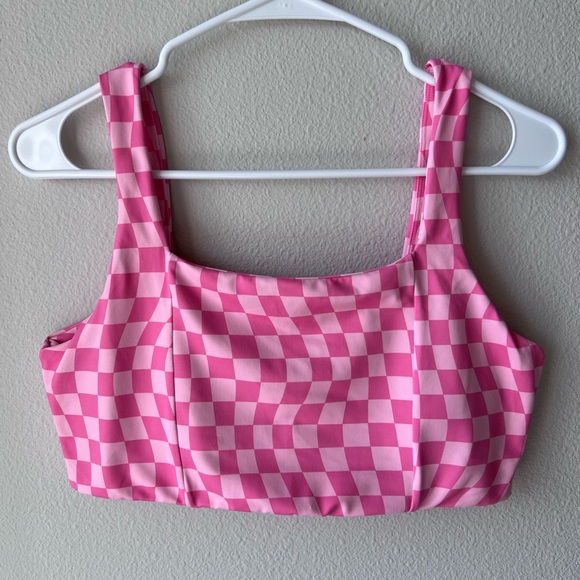Wilothelabel Pink Checkered Sports Bra. Women’s Size Large - Picture 2 of 5